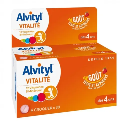 ALVITYL VITALITE A CROQUER GOUT FRAISE 30 COMPRIMES