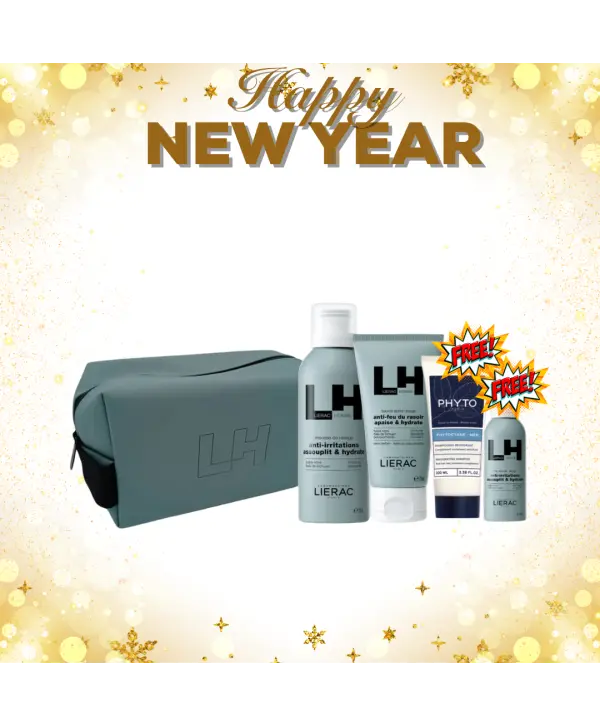 LIERAC TROUSSE HOMME (BAUME APRES RASAGE +MOUSSE DE RASAGE +PHYTCYANE SHAMP OFFERT ET MOUSSE OFFERTE)