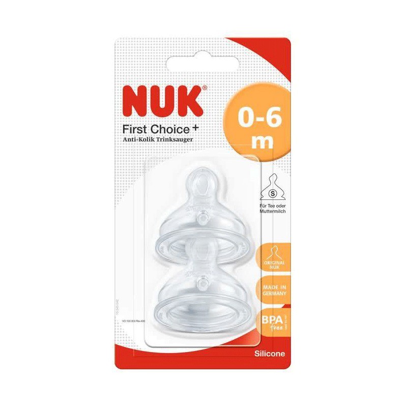 NUK 2 TET FIRST CHOICE 0-6M 